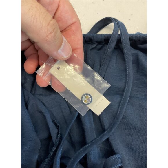 NEW Madewell Sophia Open Back Mini Dress Pockets Blue Balloon Sleeve Boho size L - Picture 11 of 15